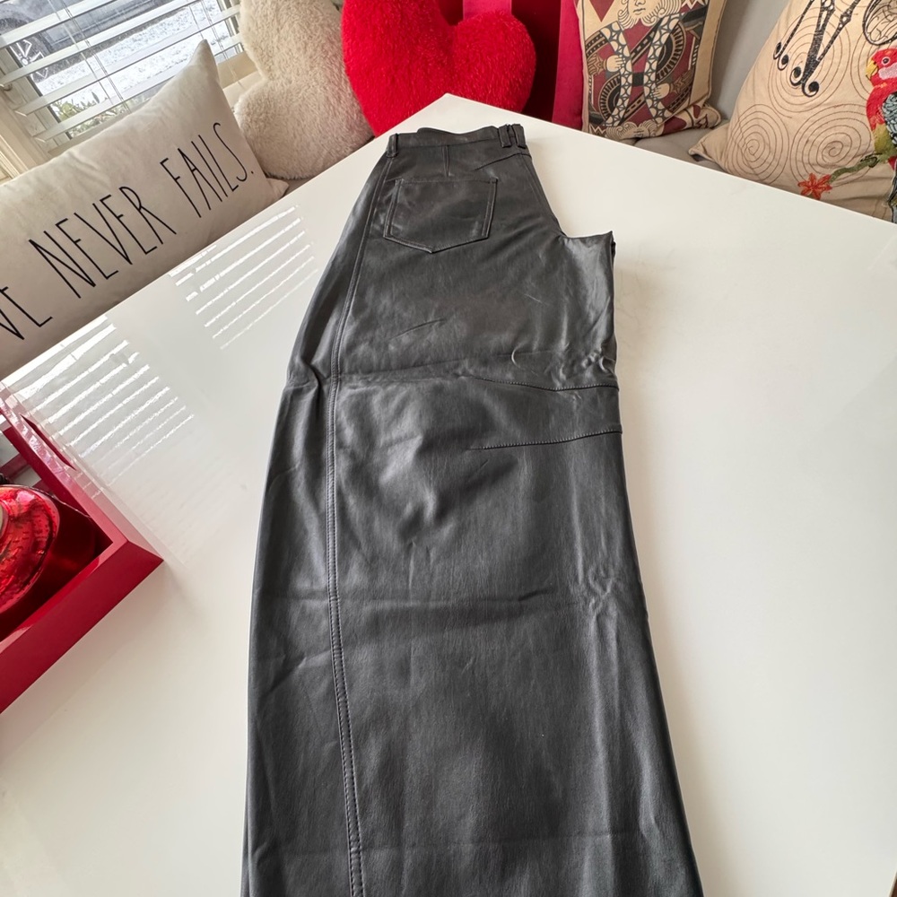 Free People Vegan Leather Barrel Cut Jeans size 29
